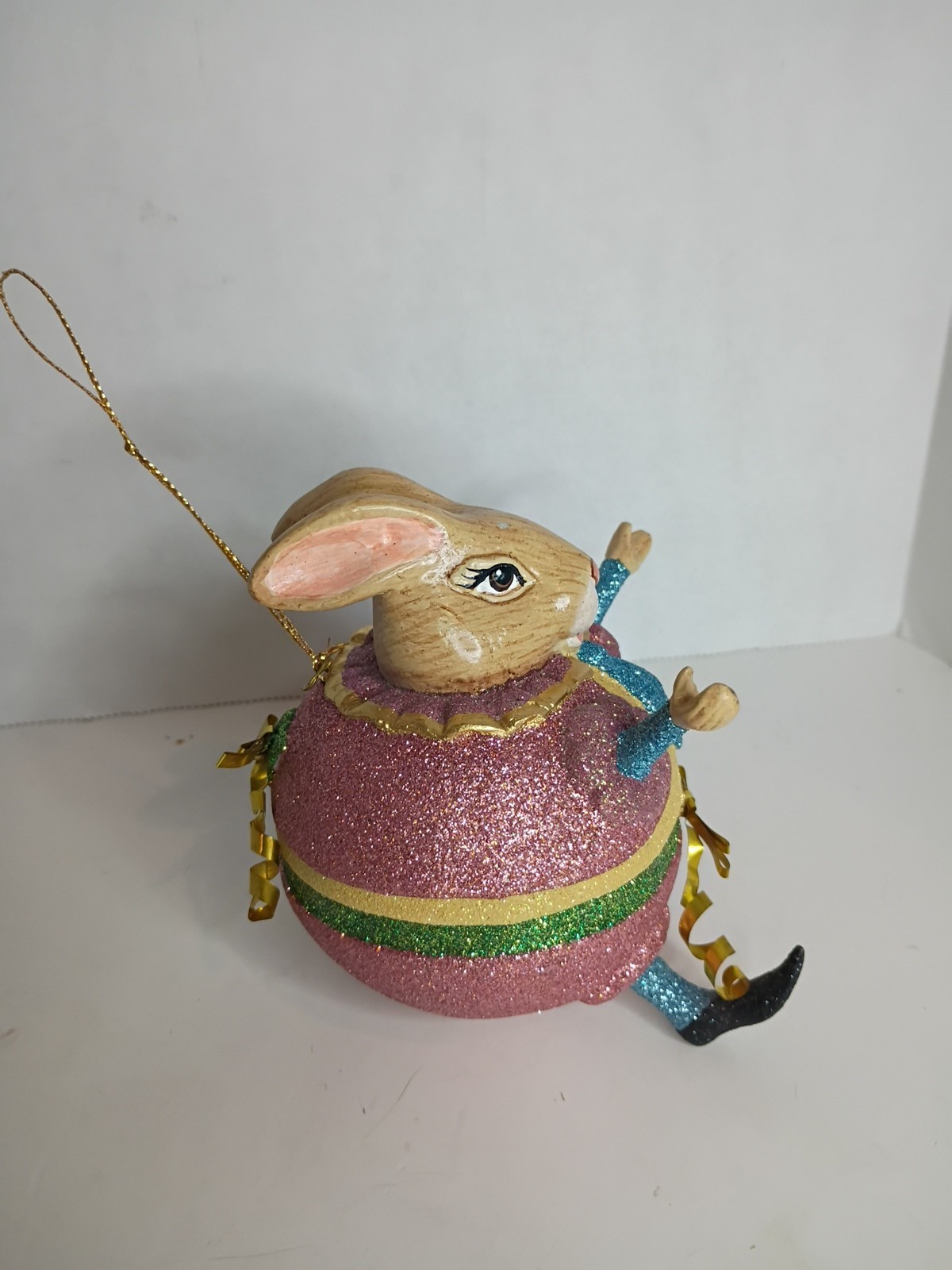 Chubby Easter Bunny Glitter Ornament