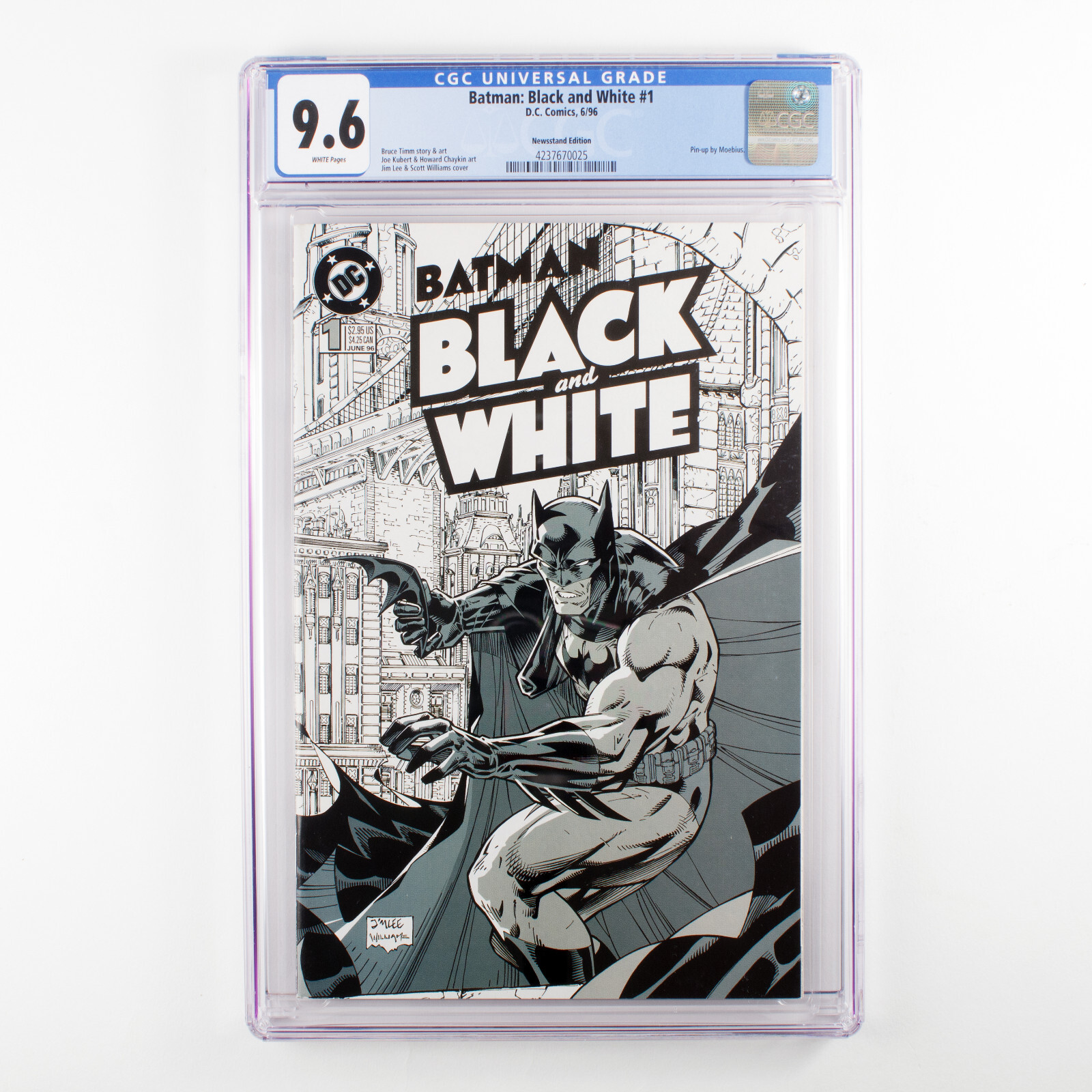 Batman – Black and White – #1 – CGC 9.6 – White pages – Newsstand – Pinup – 1996