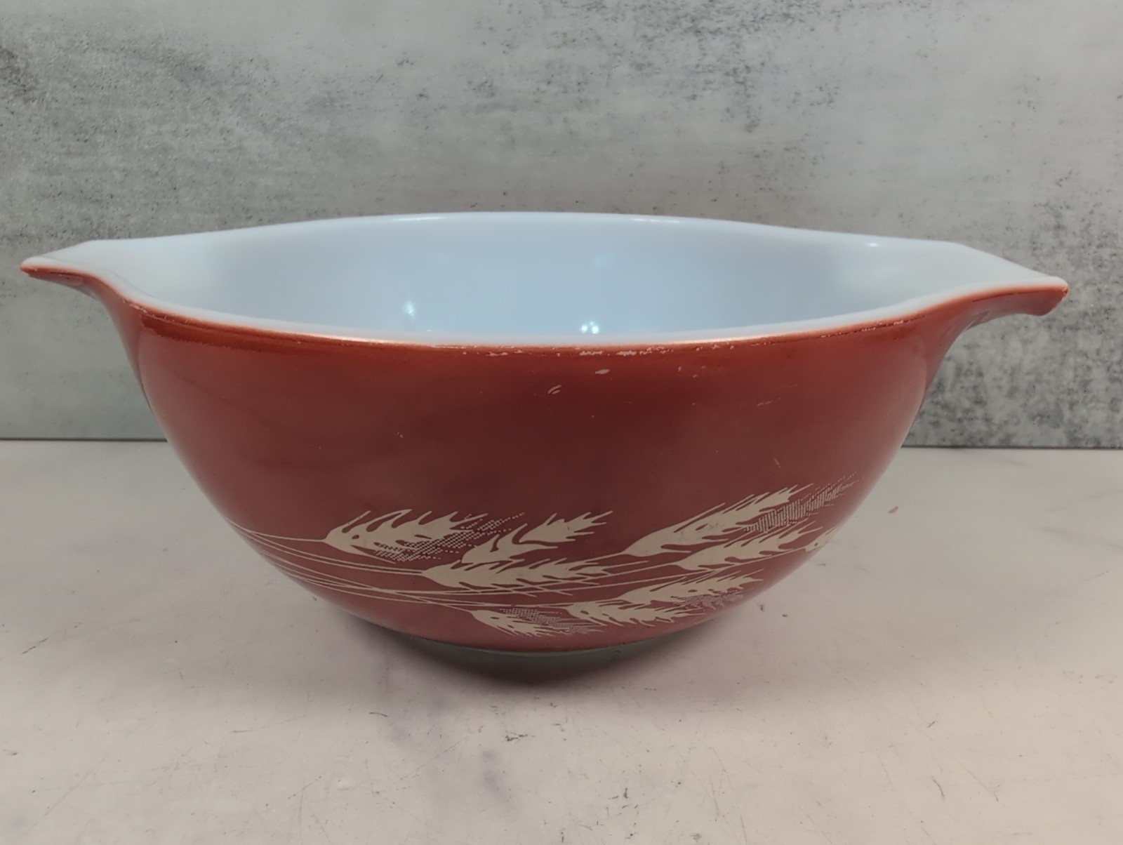 Vintage Pyrex Autumn Harvest Wheat Rust 442 Cinderella Nesting Mixing Bowl 1.5L