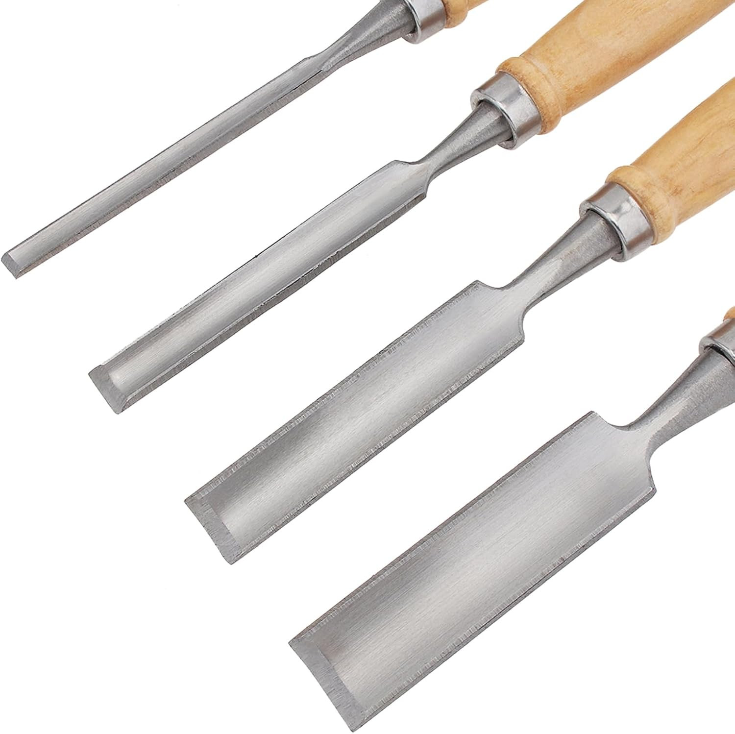 4PCS Semi-Circular Woodworking Chisel Set – Chrome Vanadium Steel Carpenter Wood