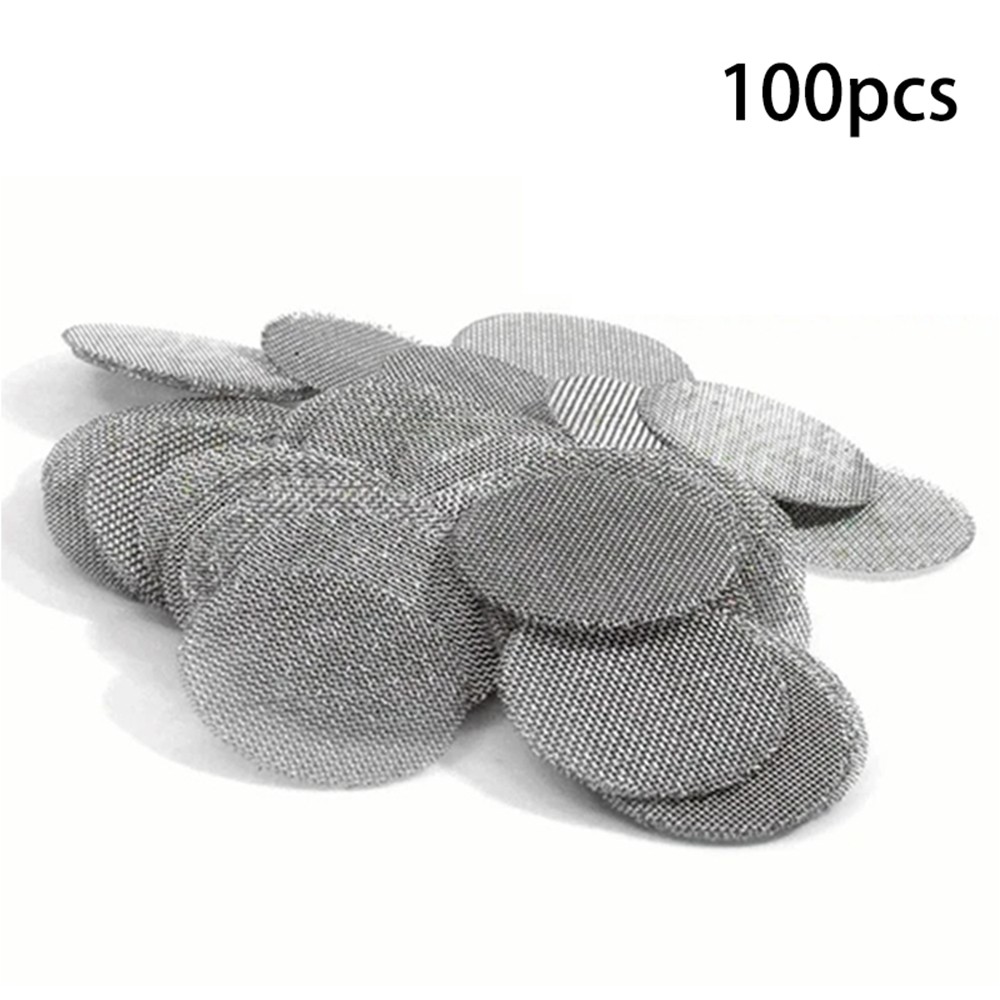 100Pcs Smoking Pipe Filter Screens Round Filters Stainless Steel Mesh for Gifts