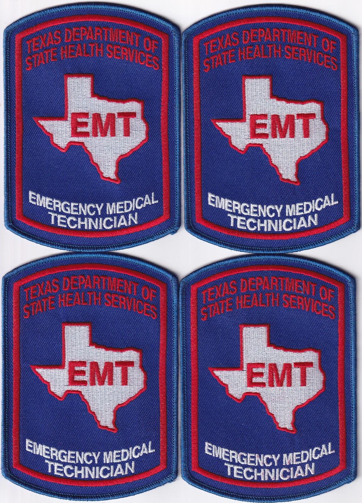 4 Texas EMT patches TX EMS emergency medical technician State Health Services