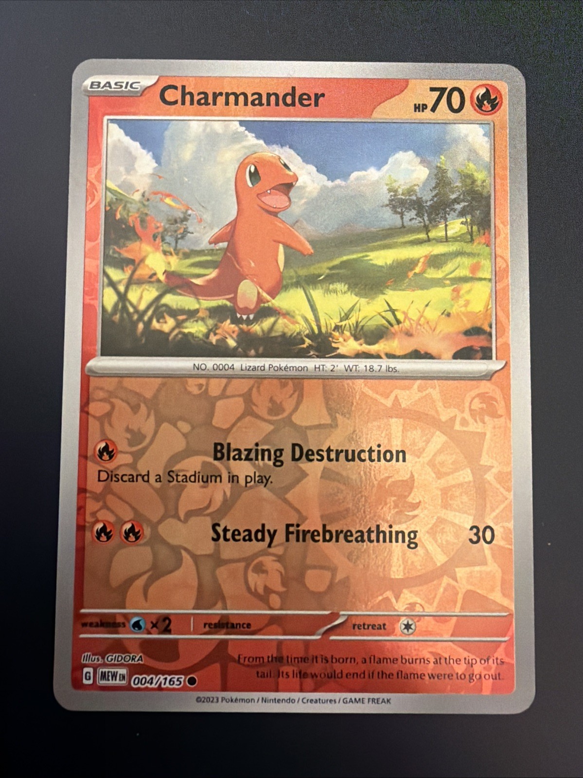 CHARMANDER 004/165 C 151 POKEMON REVERSE HOLO NM/M