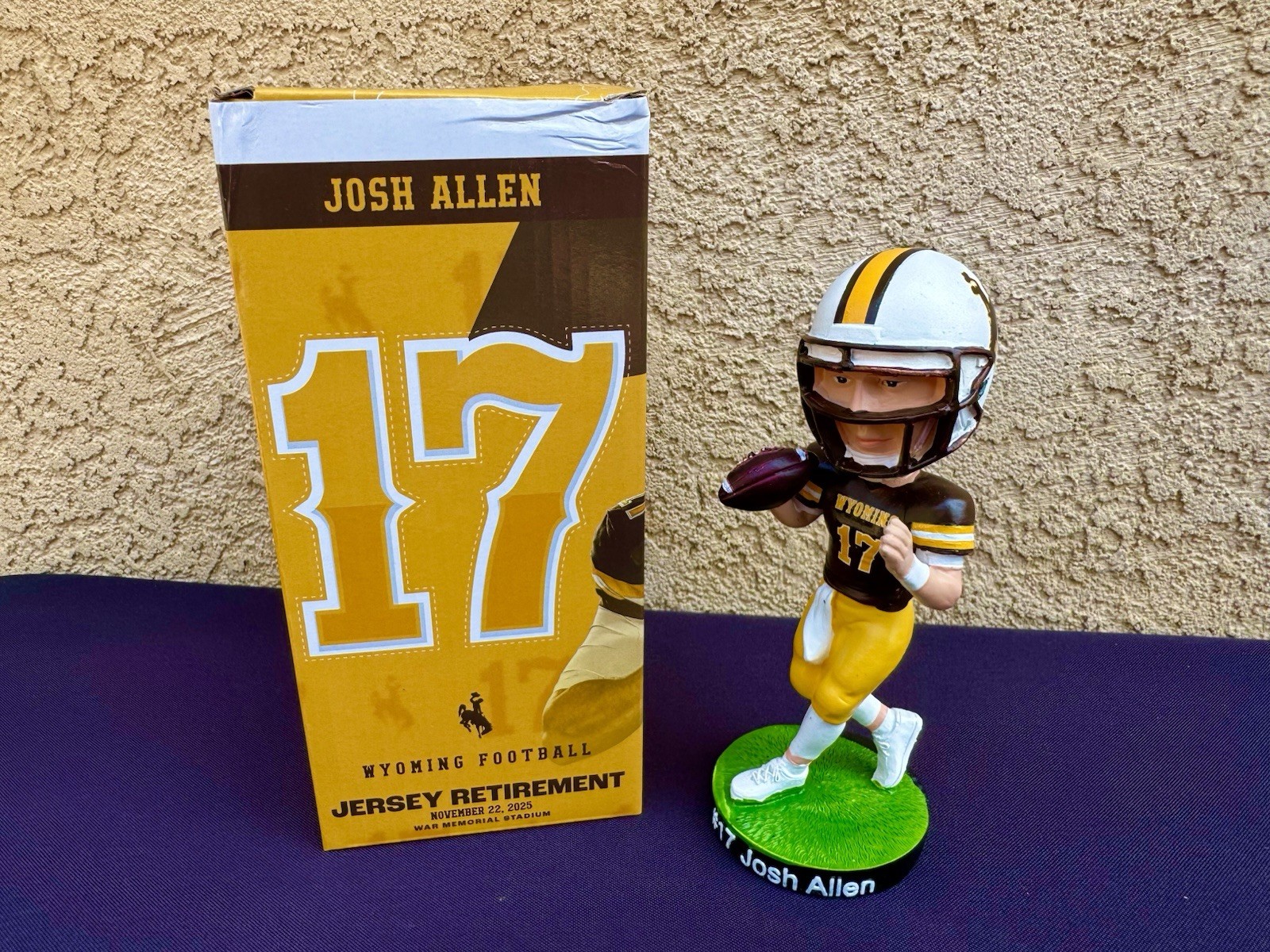 Josh Allen Wyoming Bobblehead Jersey Retirement NFL MVP FOOTBALL 🏈