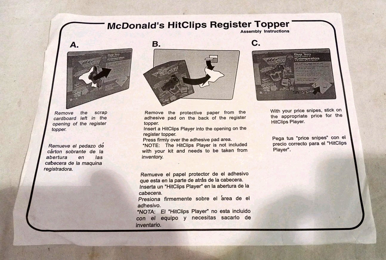 MCDONALDS 2000 HIT CLIPS REGISTER TOPPERS FEATURING NSYNC & BRITNEY SPEARS – NEW