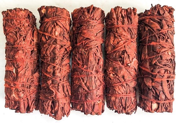 5 pk Dragons Blood Sage Smudge 4 inch Stick for Smudging, Cleansing – Free Ship!