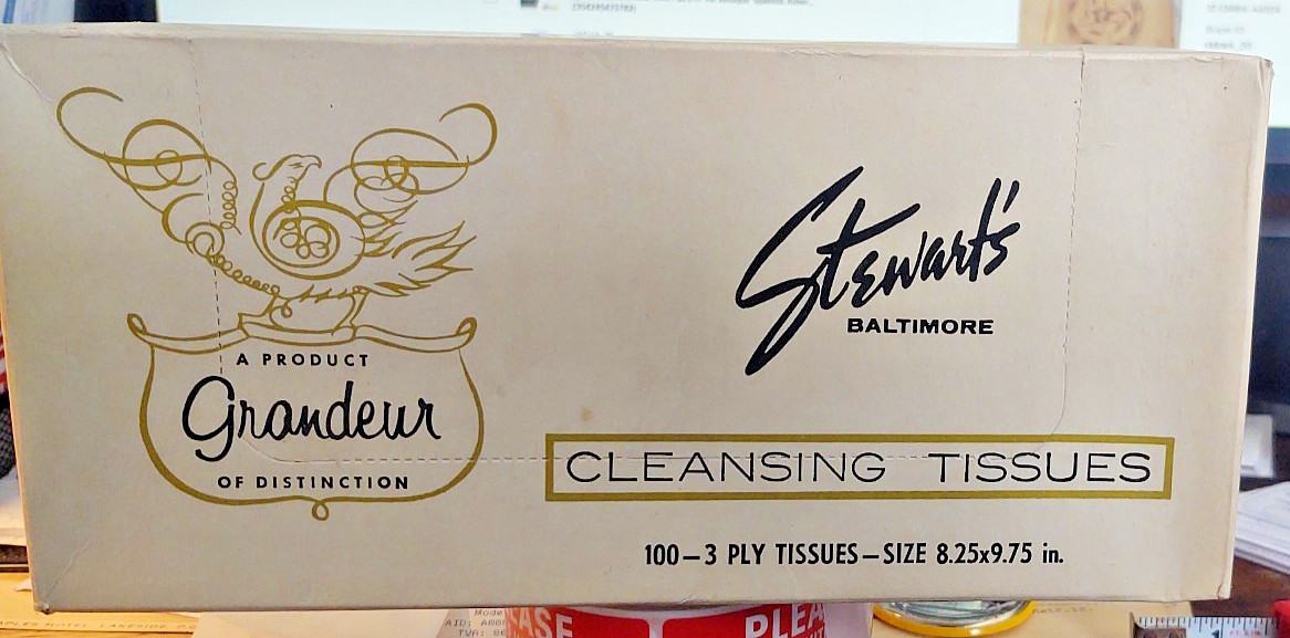 Baltimore memories Historic Stewart’s Department Store, NOS Unopened Box Tissues