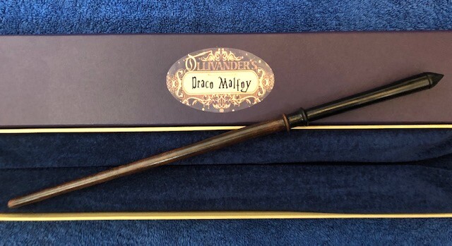 Draco Malfoy’s Wand 13.5″, Harry Potter REAL WOOD, Ollivander’s, Noble Wizard HP