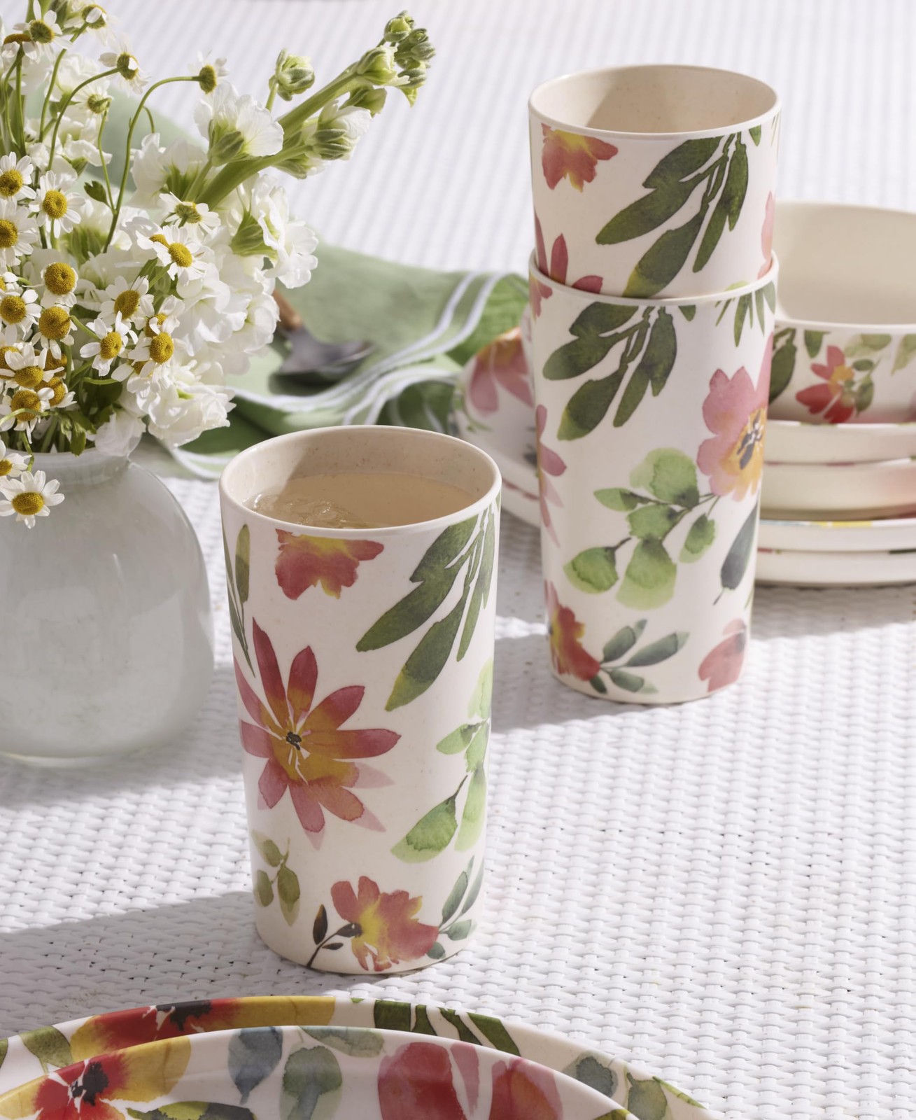 Oneida Dinnerware Sets 24 Seven Melamine Floral 12-Piece Dinnerware Set Service