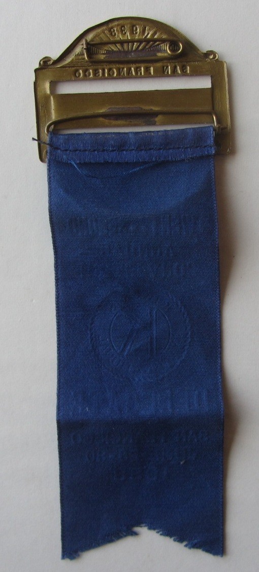 1938 22nd Annual Convention Delegate Ribbon Kiwanis International San Francisco