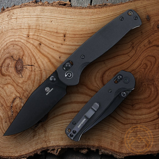 Defcon Ultra Lite Folding Knife 3″ 14C28N Sandvik Steel Blade Black G10 Handle