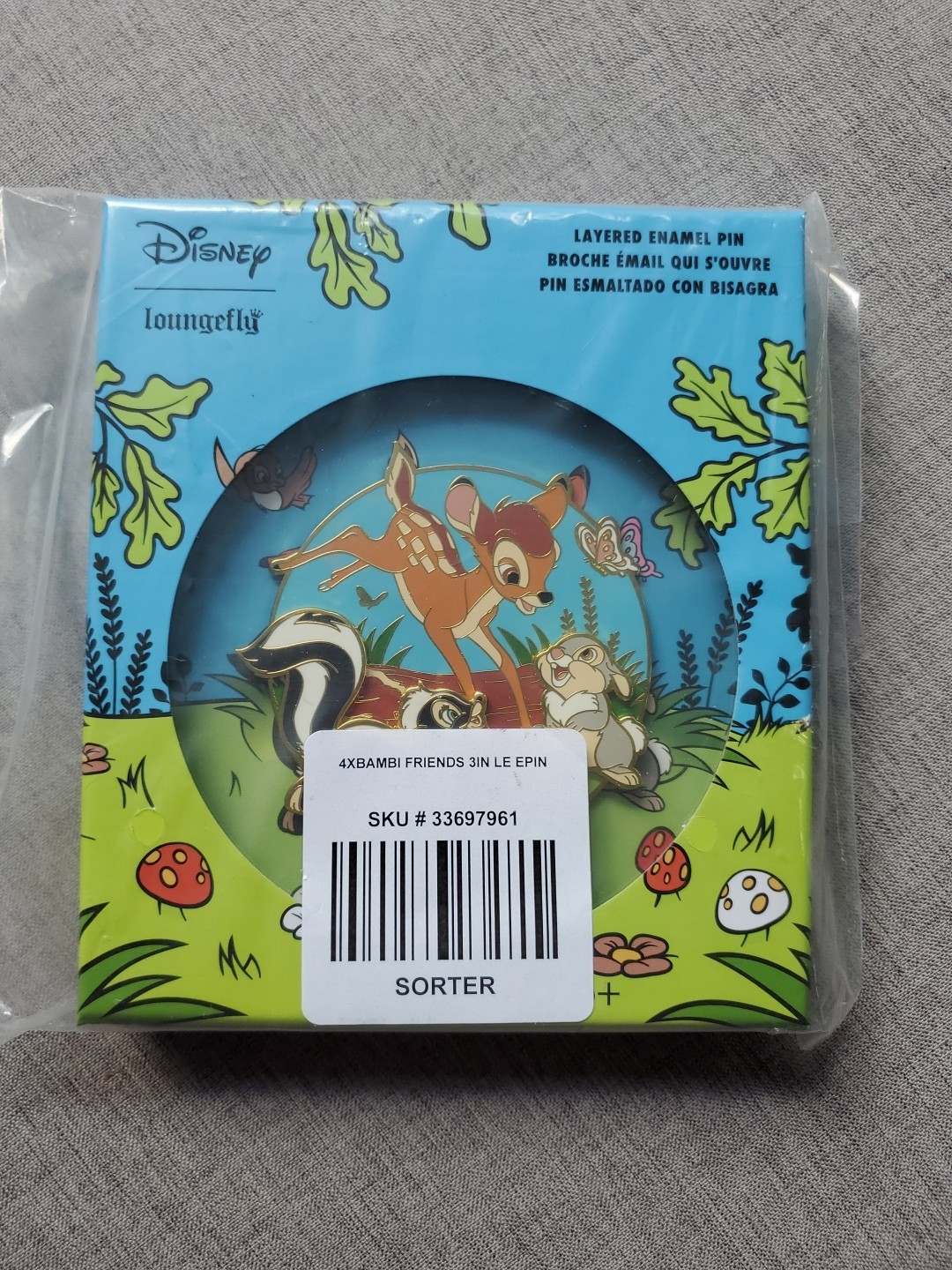 Loungefly Disney Bambi Thumper Flower Trio Jumbo LE 1000 Enamel Pin Boxed NEW