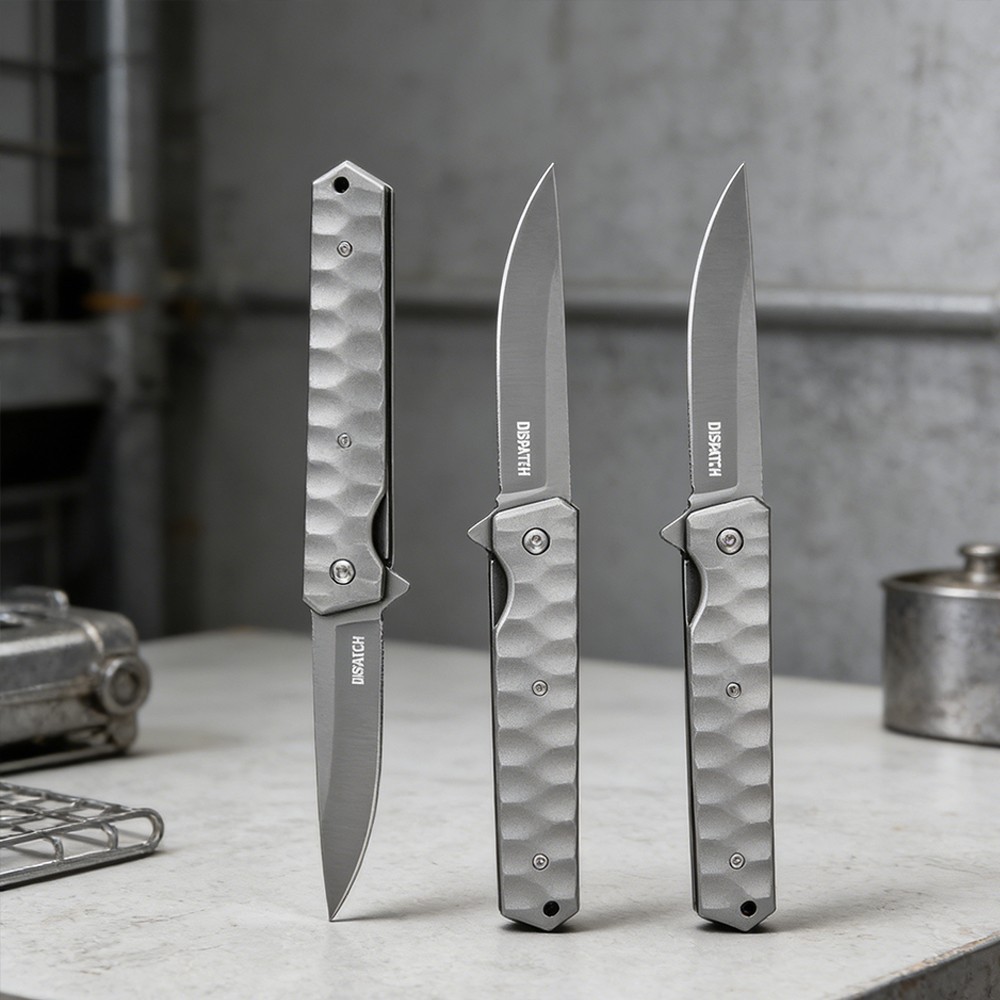 3PC Pocket Folding Knife Ball Bearing Quickly Flipper Open 3.54″ Blade (Silver)