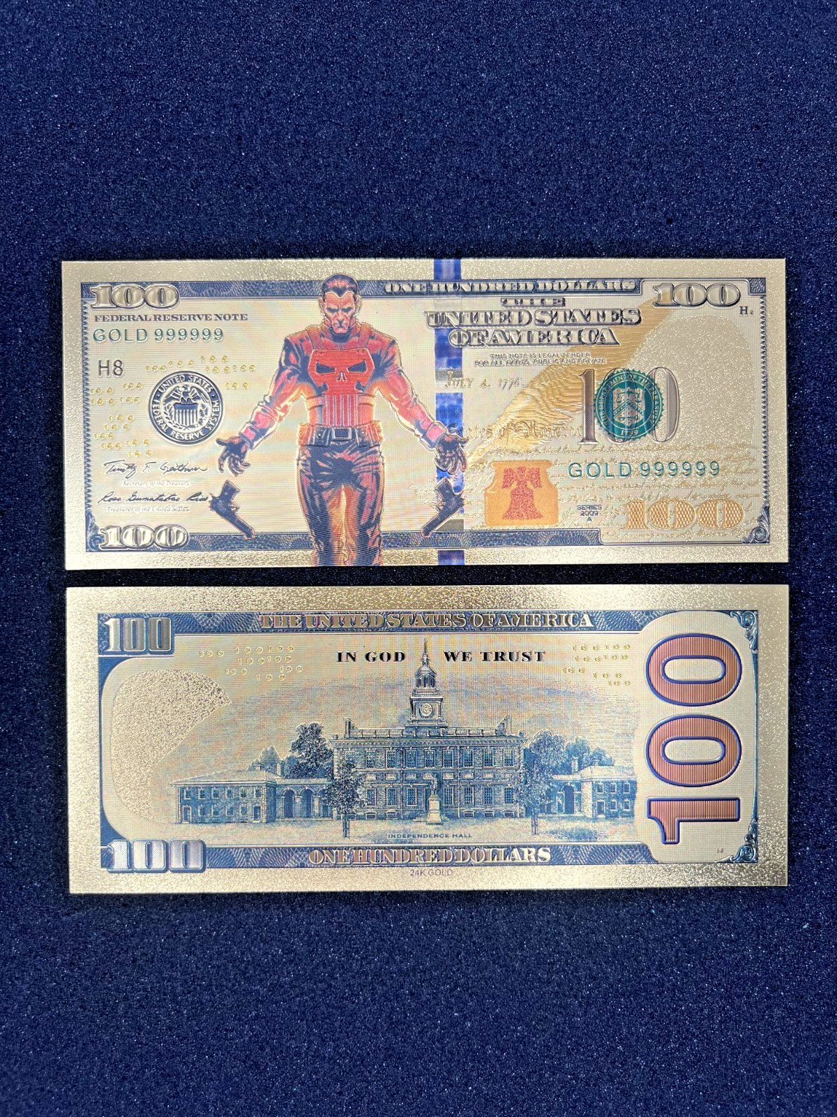 Punisher – 24k Gold Foil Banknote – Super Hero Tv Show/Movie Character