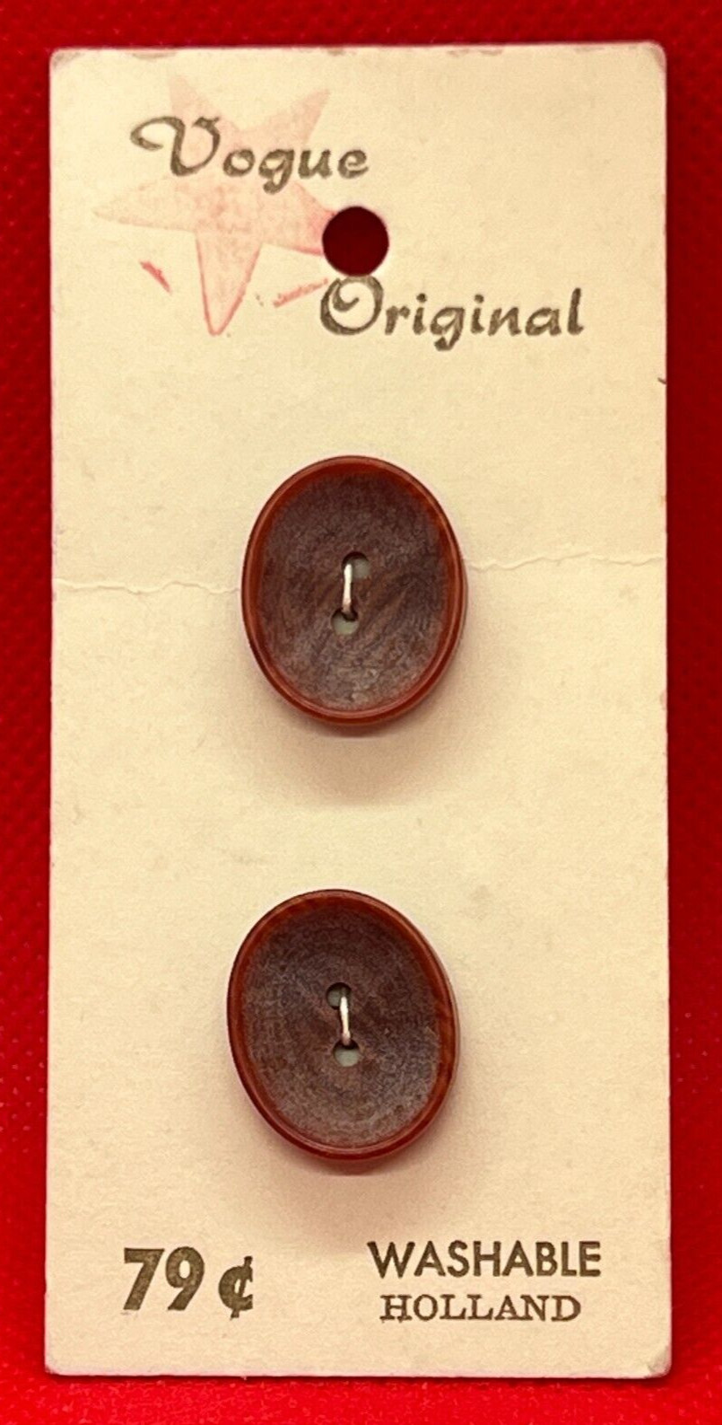 Vogue Original Buttons on Card 2 Ct Dress Sweater Rose Size 7/8″ Style 8211