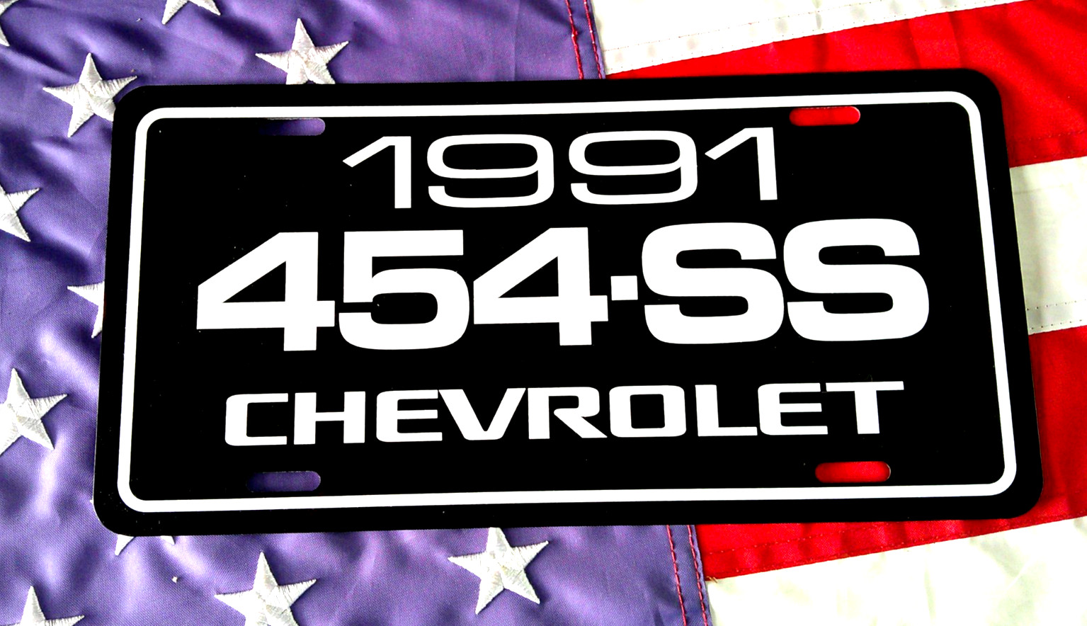1991 Chevrolet 454-SS pickup truck license plate tag 91 Chevy 7.4L V8 Big Block