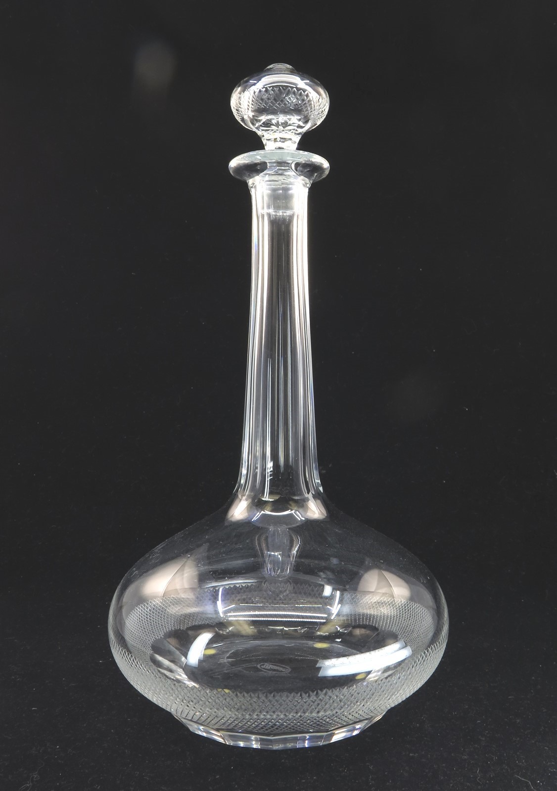 Moser Royal Pattern Diamonds & Panels Cut Crystal Decanter Signed c. 1920-1938