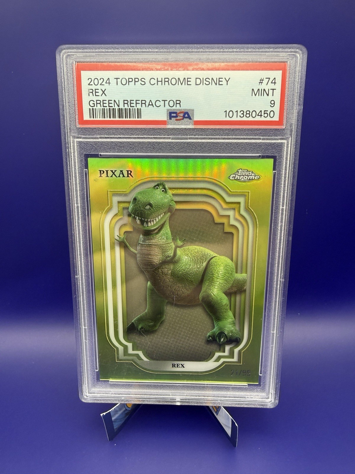 Rex – Topps Disney – PSA 9 – Green Refractor – 21/99