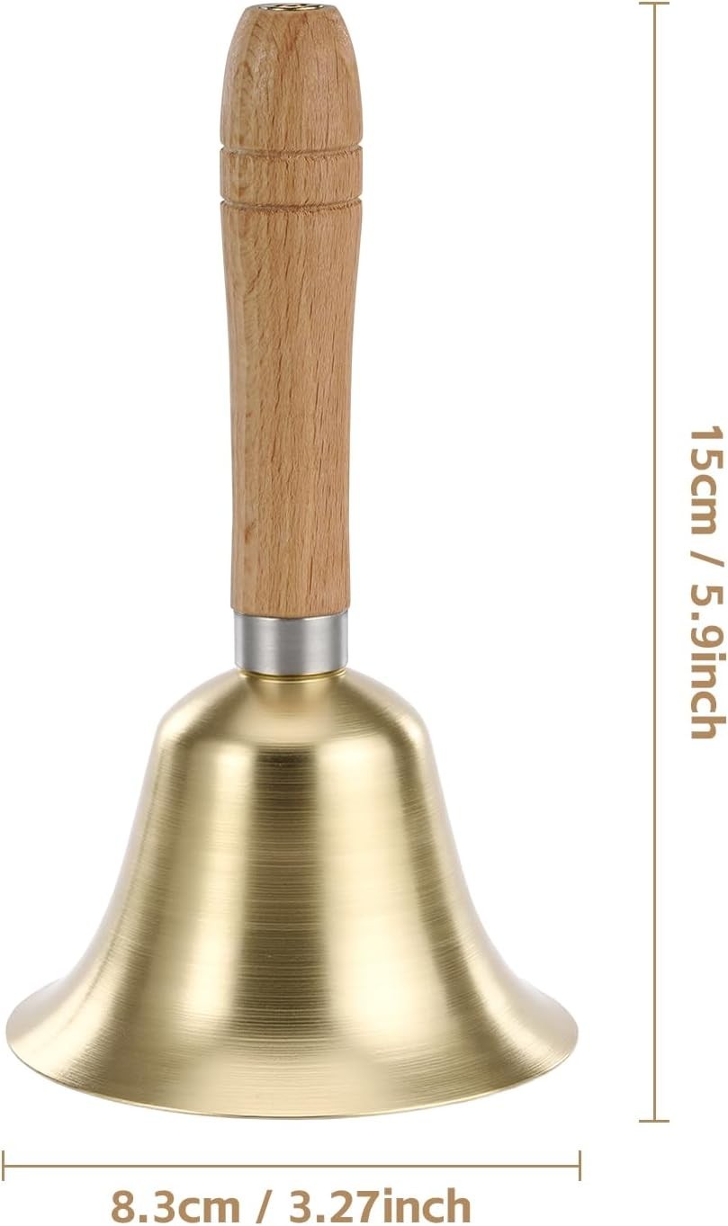 Super Loud Solid Brass Hand Bell Call Bell For Elderly Home Service 3.27inches