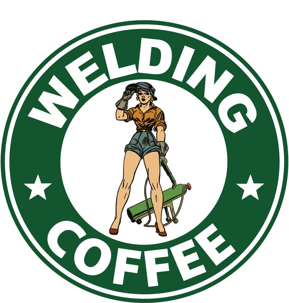 Welding Coffee color sticker decal 4″ x 4″