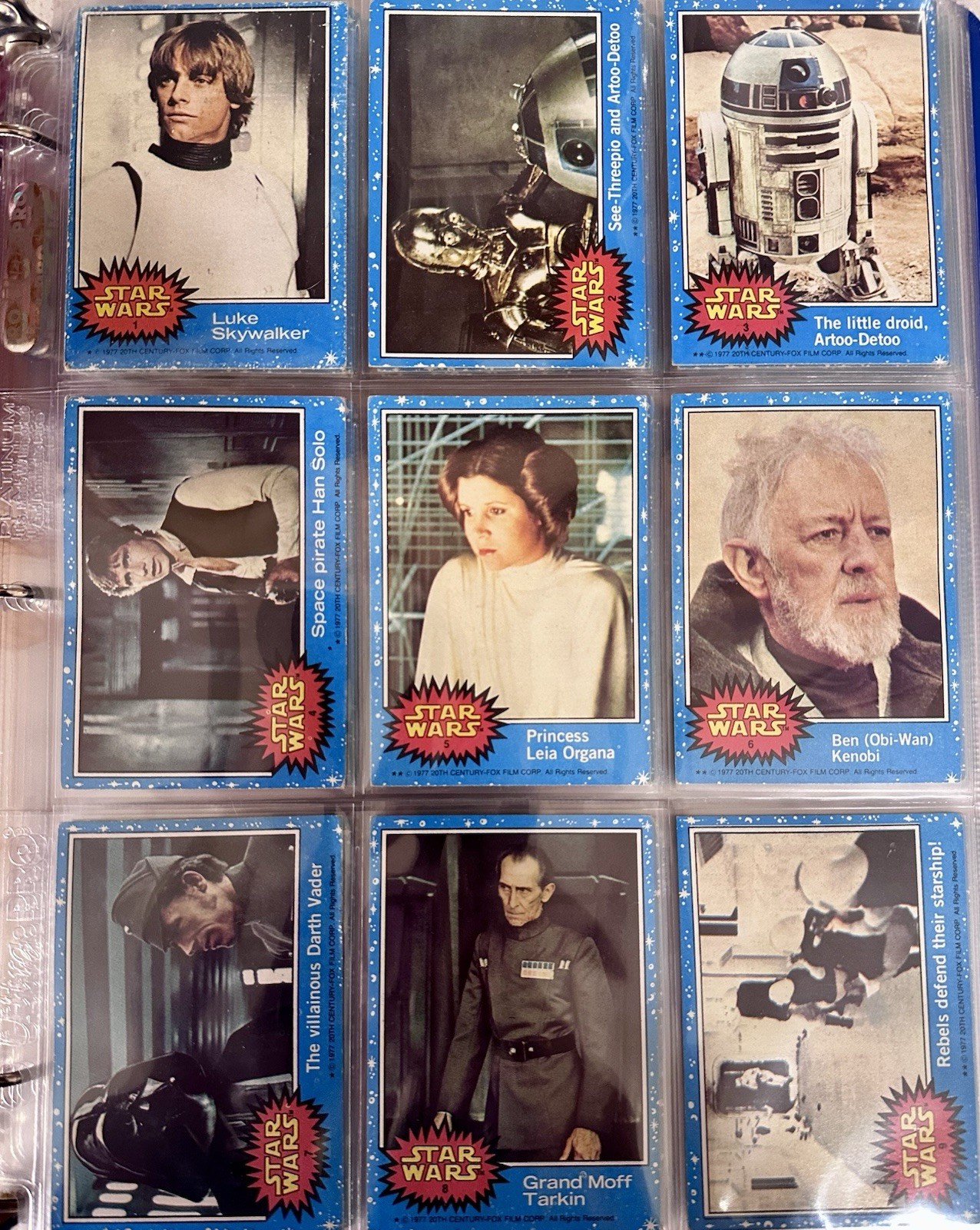 1977 Topps Star Wars Blue Series – Complete 1-66 + All 11 Stickers – VG Thru NM