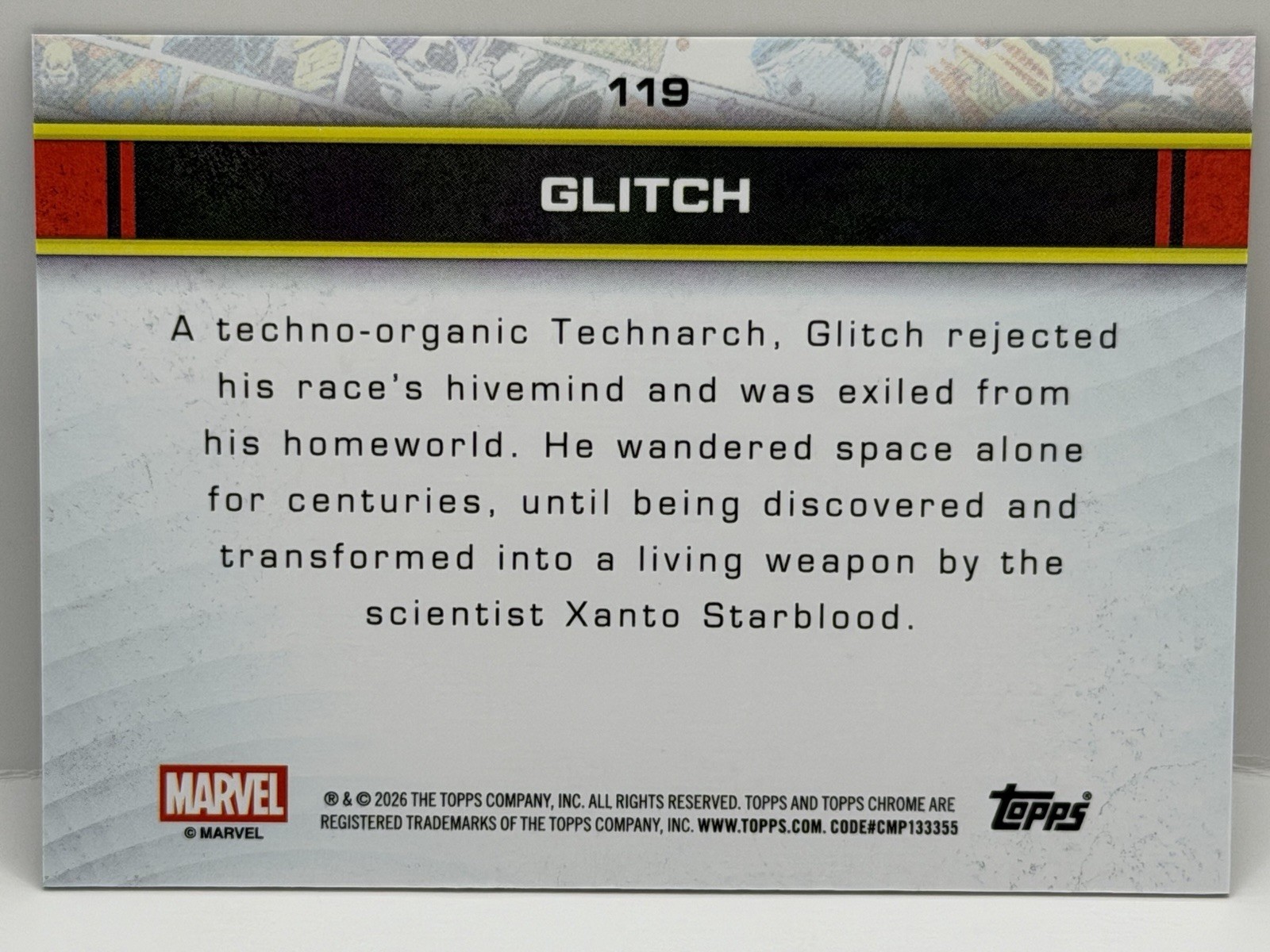 Glitch 2026 Topps Chrome Marvel Storm’s Lightning Refractor Card No. 119
