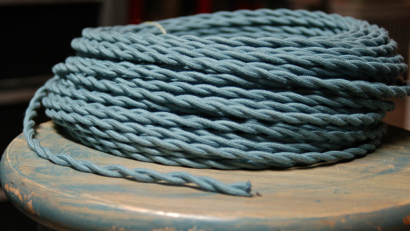 8′ Twisted Cloth Covered Wire & Plug, Vintage Light Rewire Kit, Lamp Cord, rayon