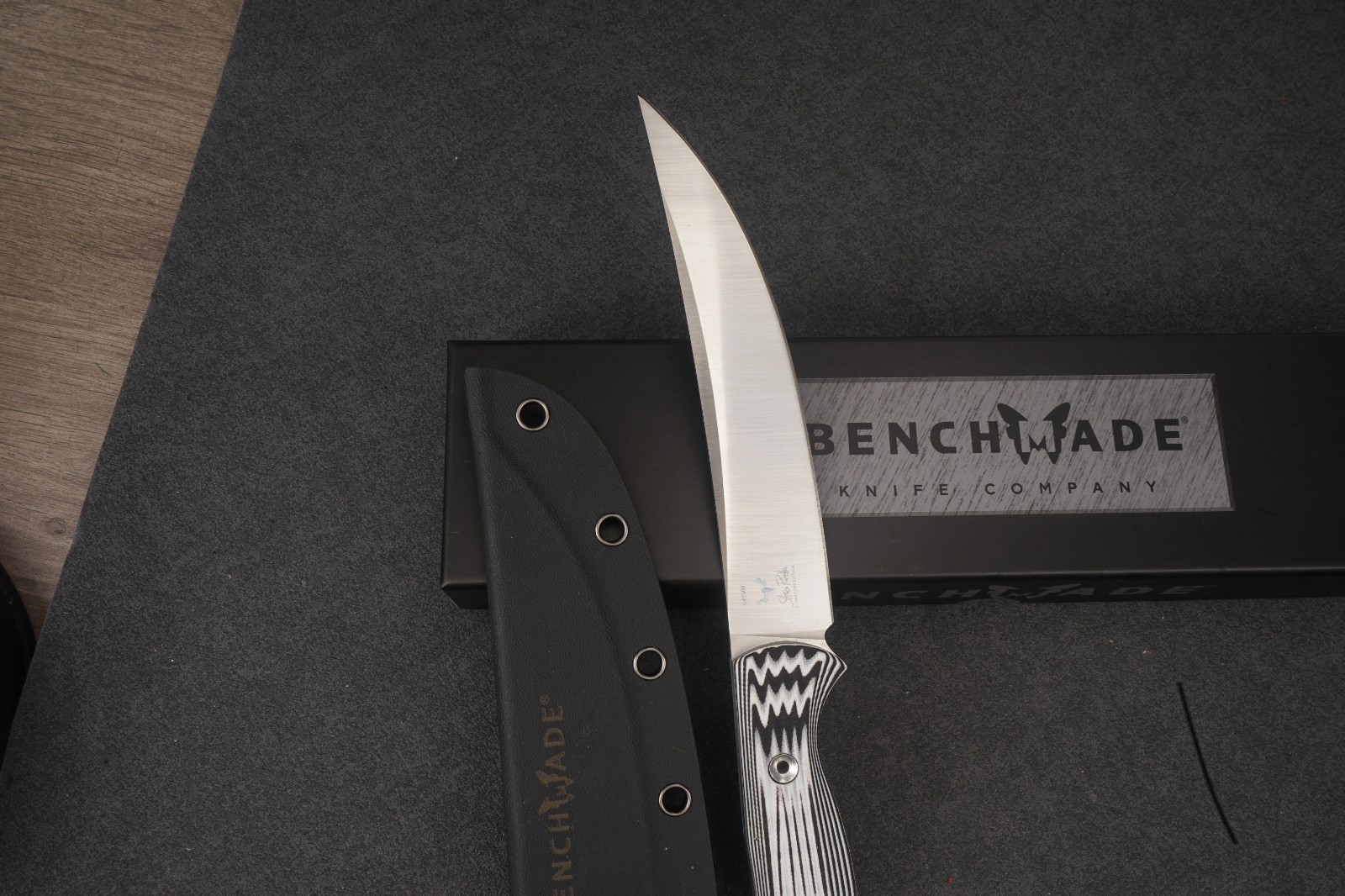 Benchmade Meatcrafter S45VN Fixed Blade Knife Carbon Fiber Handle Sheath