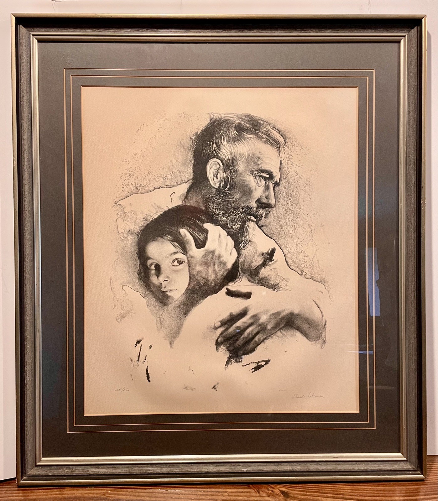 SANDU LIBERMAN VERY LIMITED EDITION “FATHER & DAUGHTER” LITHOGRAPH 125/150