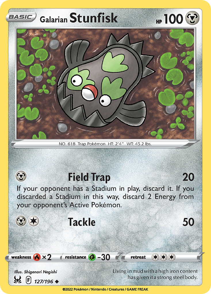 🔥 GALARIAN STUNFISK 127/196 LOST ORIGIN UNCOMMON POKEMON NM/M NEGISHI 🔥