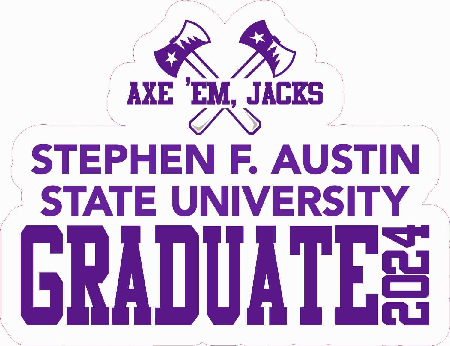 StickerTalk Officially Licensed SFA Graduate 2024 Sticker, 5 inches x 3.9 inches