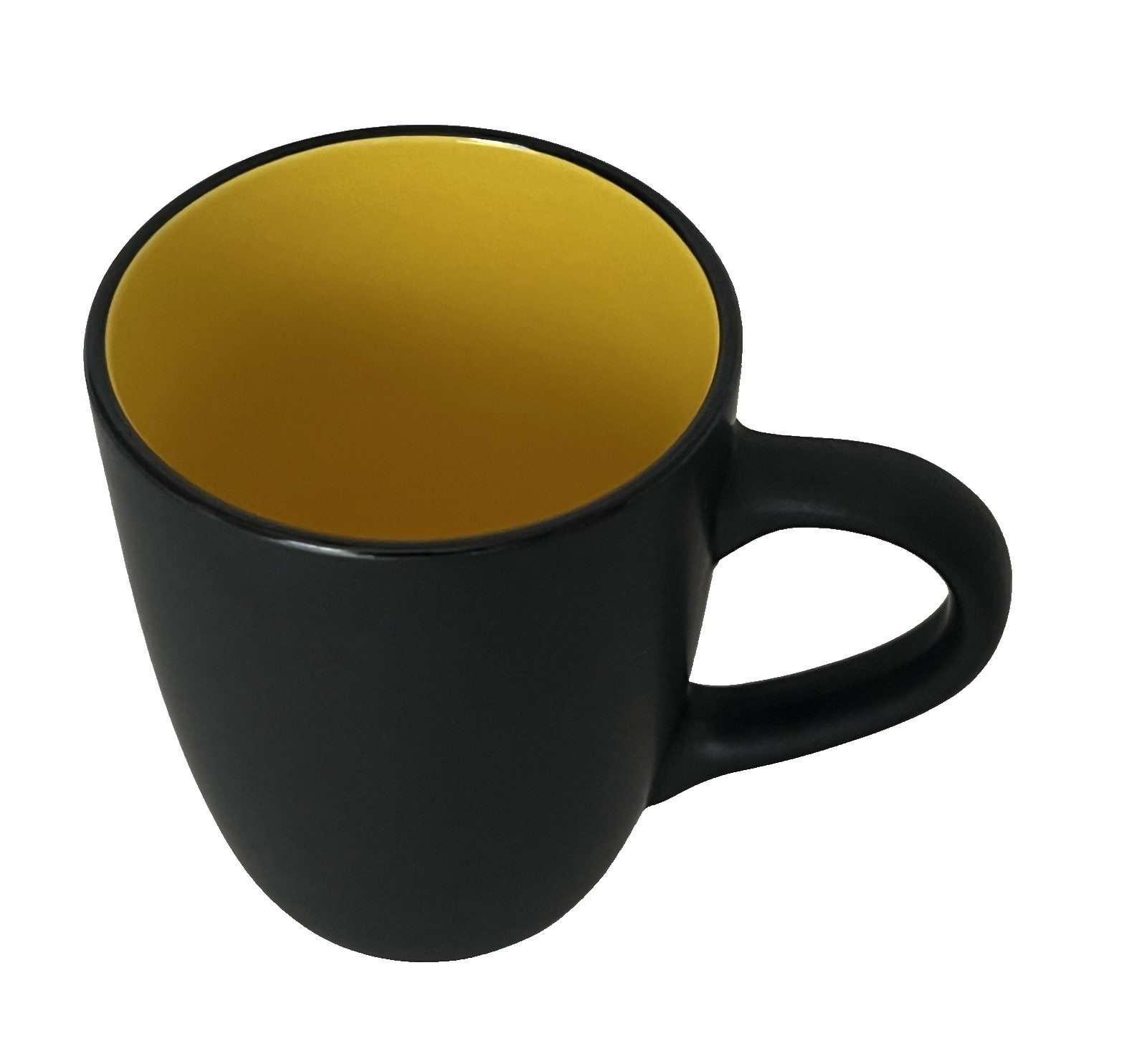 Matte Black and Yellow Coffee Mug Handle Cup 12oz Bumblebee Modern Aesthetic