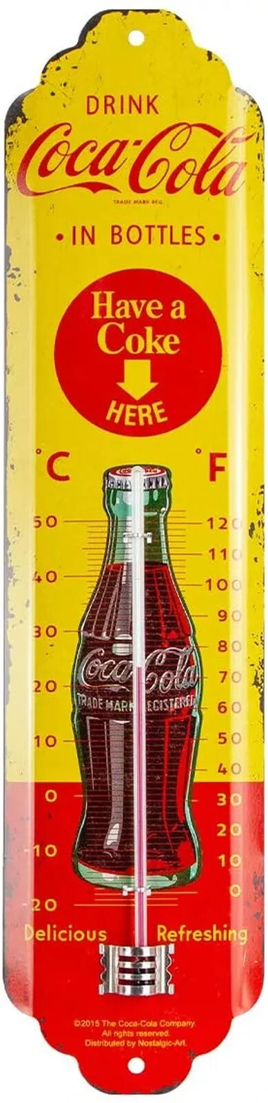 Coca Cola Retro Thermometer Wall Nostalgic Indoor Fan Merchandise 12.5 Inch