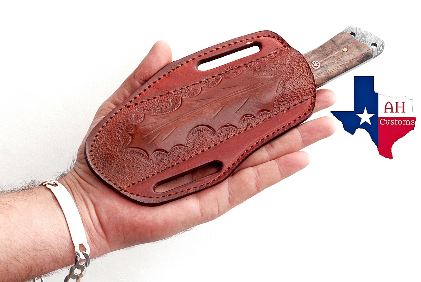 HAND MADE PURE ENGRAVED LEATHER SHEATH FOR FIX BLADE KNIFE