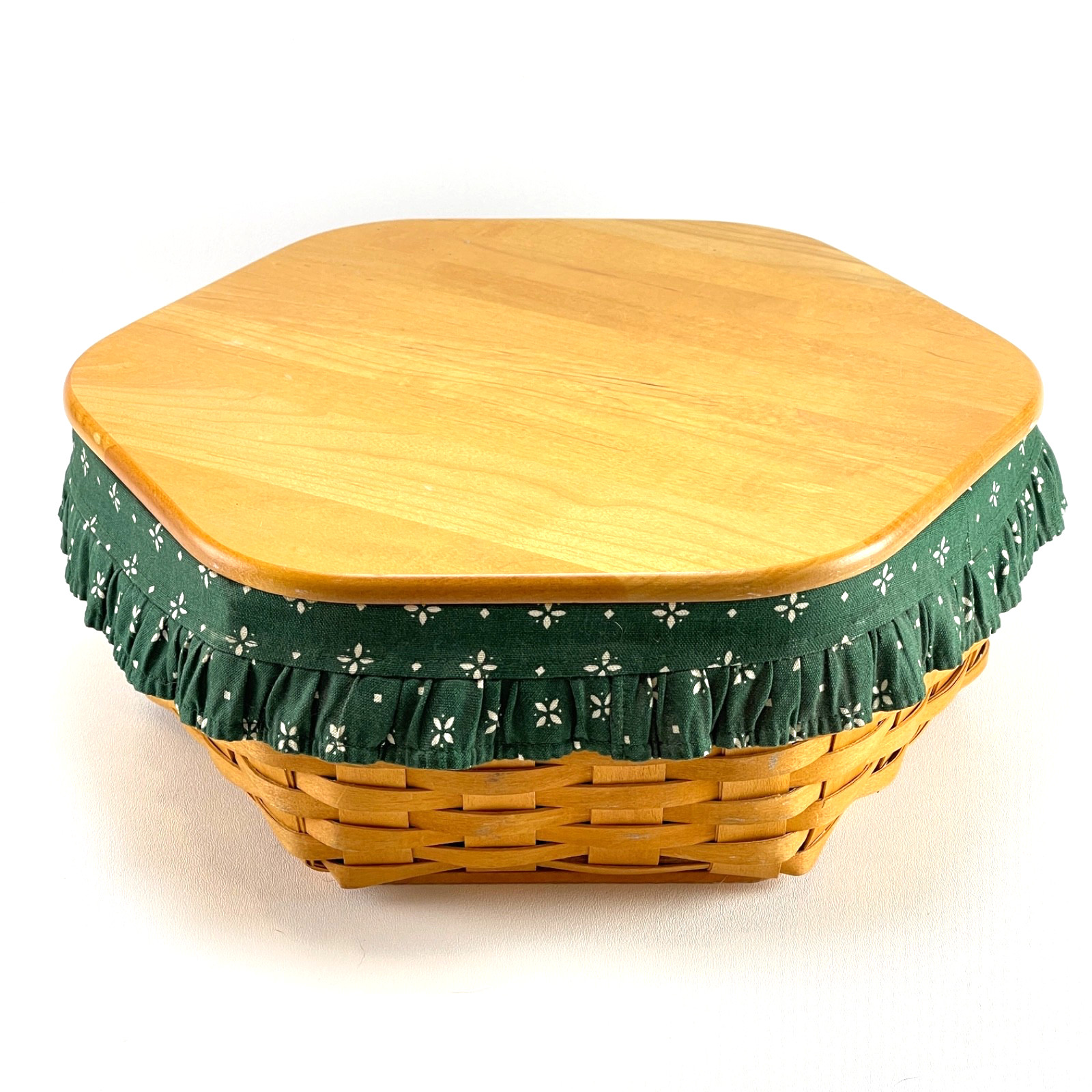 Longaberger 14” Generations Basket w/Heritage Green Liner, Protector & Lid