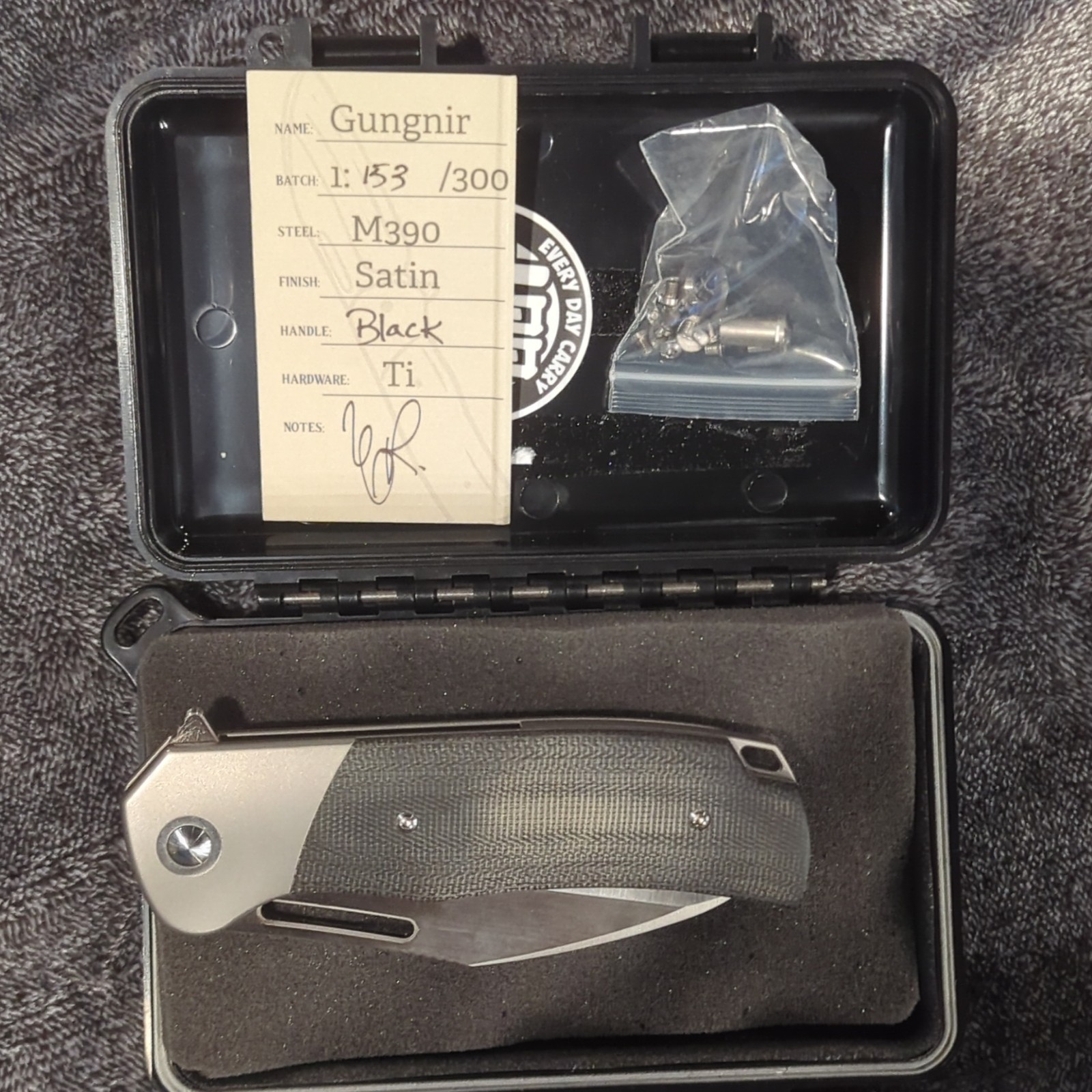 Renegade Provisions Gungnir M390 Drop Point Plain Edge Frame Lock Titanium