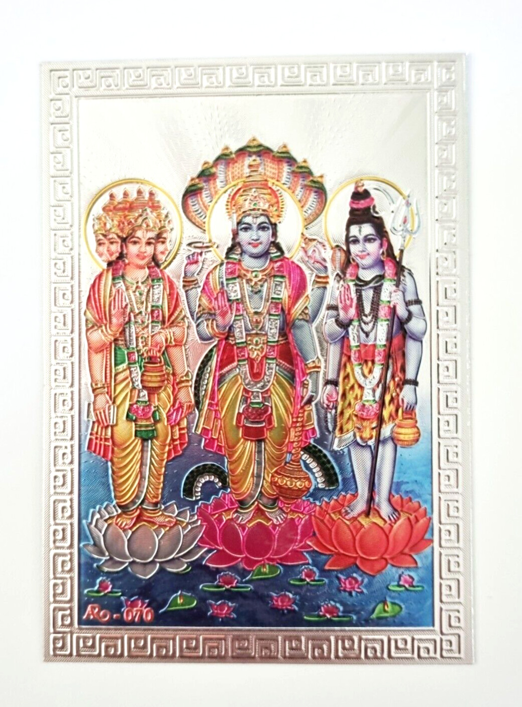 Hinduism God Trimurti Metal Picture Image Phone Case India Wallet Small India 3″