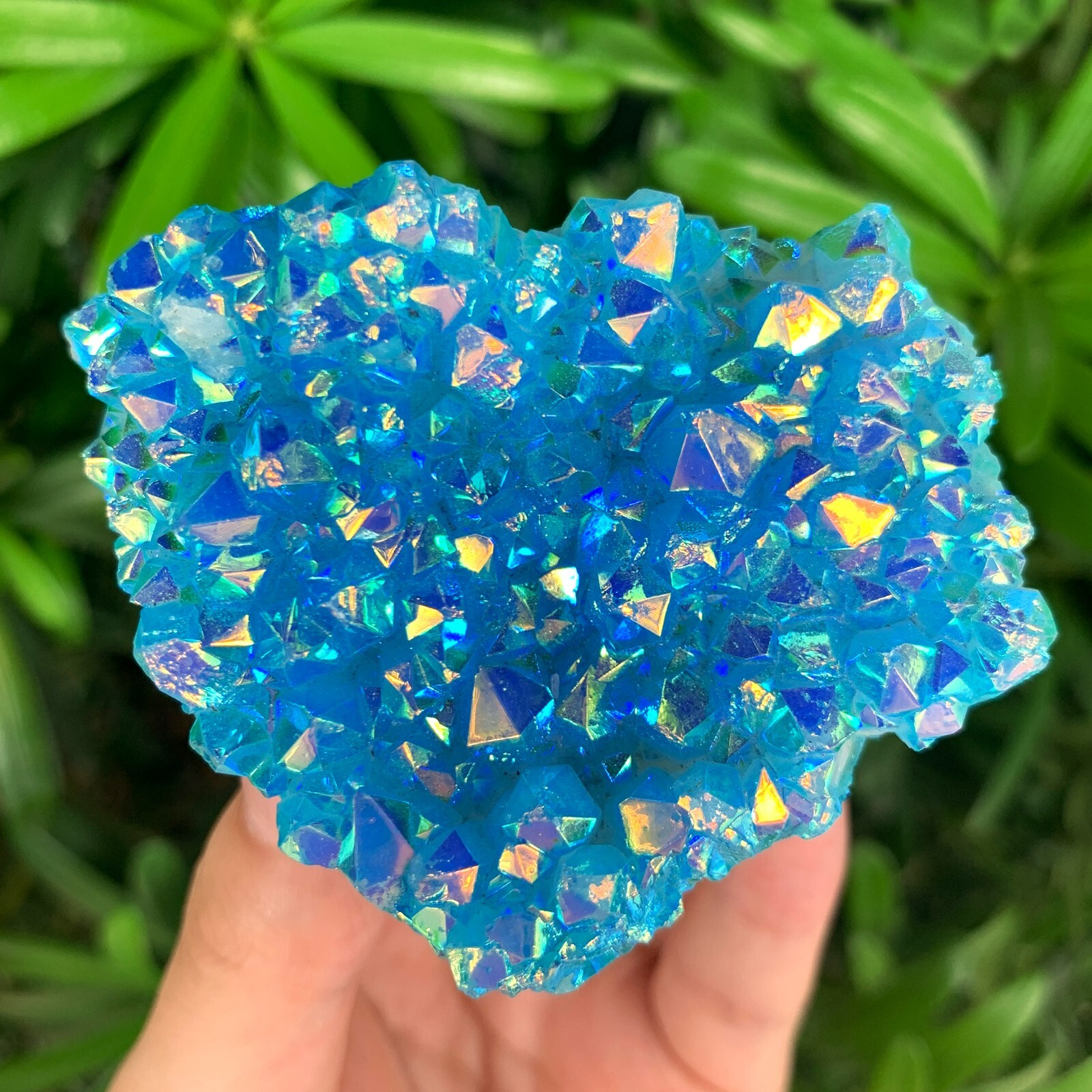 100g Raw Blue Angel Aura Cluster Titanium Geode Quartz Crystal Rock Specimens