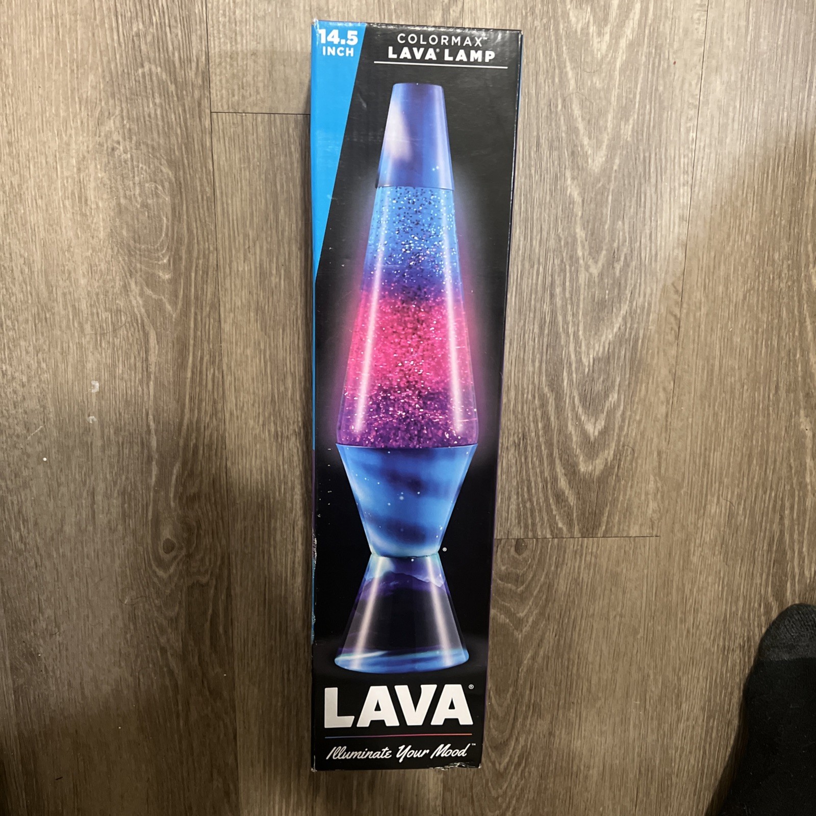 LAVA Lite ColorMax 14.5 Inch Lava Lamp Blue Pink Glitter Boxed Mood Light Decor