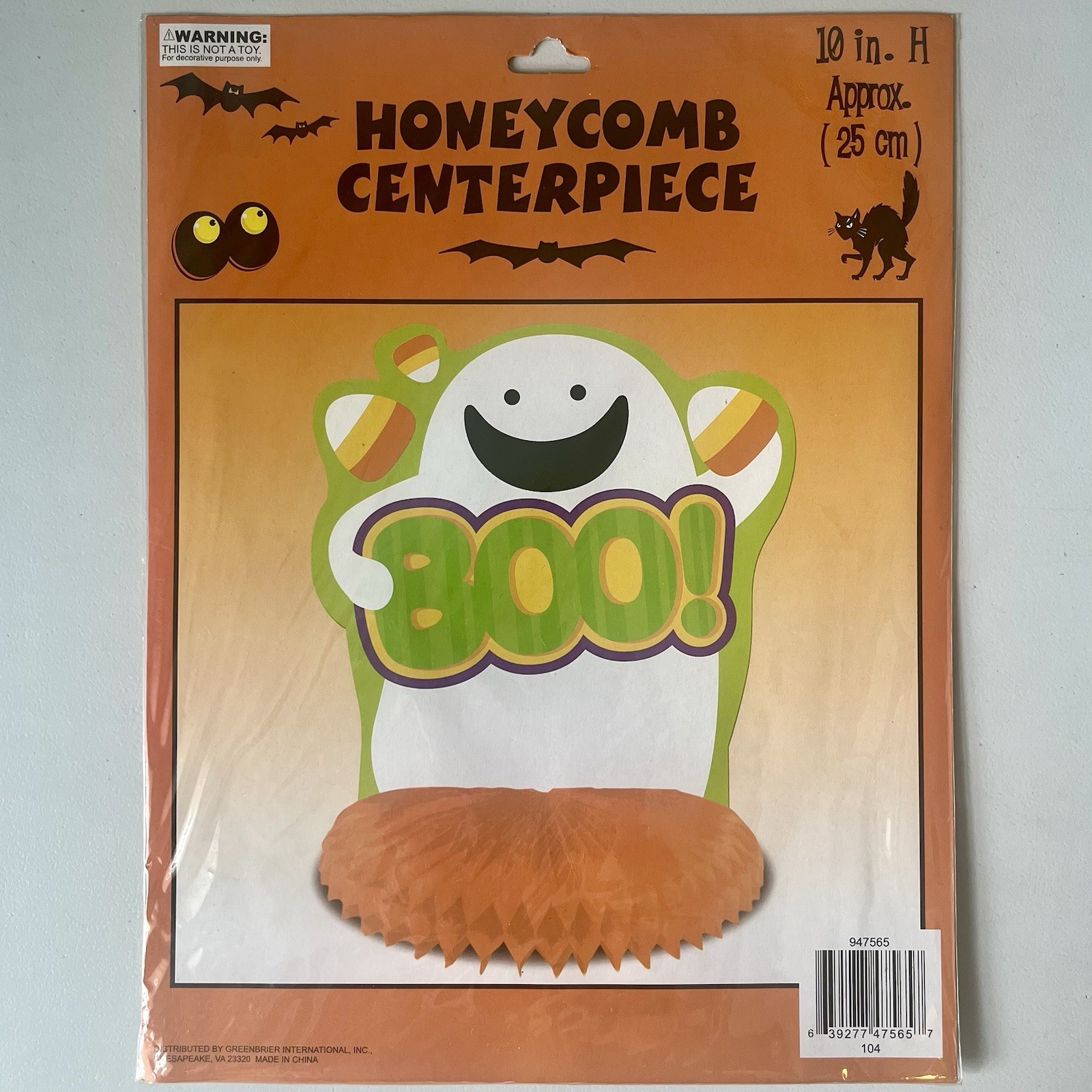 Halloween Ghost Honeycomb Centerpiece 10″ Greenbrier Cute Happy Ghost