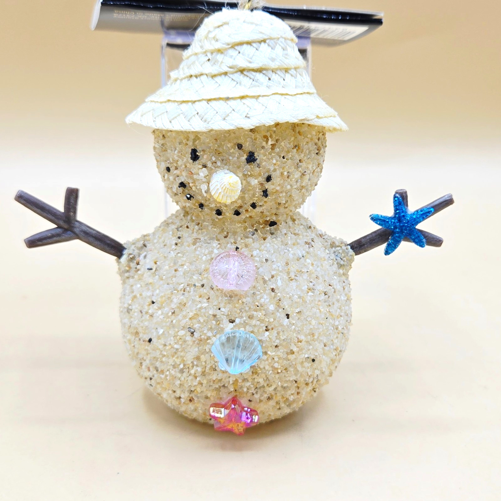 Sandy Beach Shells Snowman Christmas Tree Ornament by Robert Stanley BRAND NEW