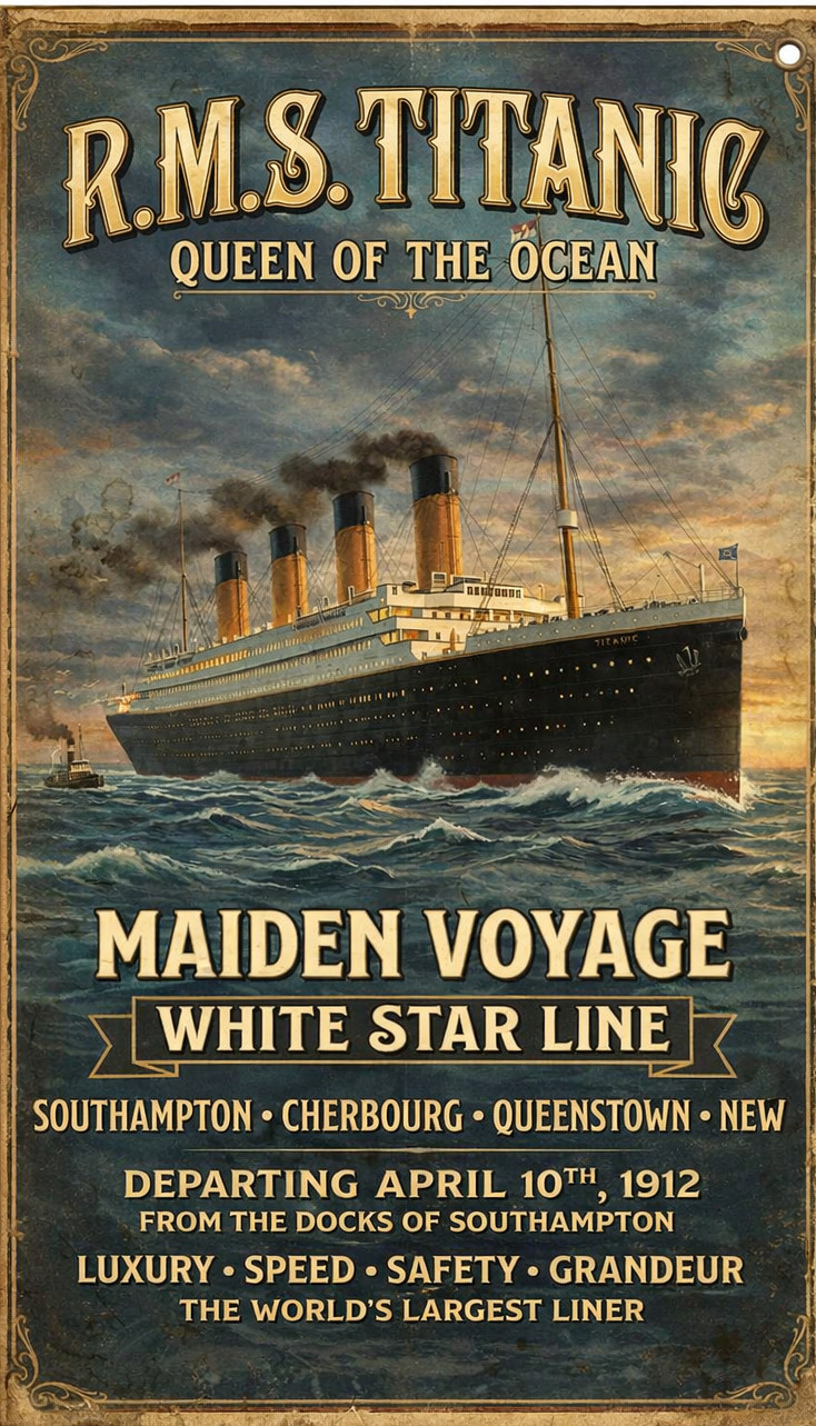 2 R.M.S TITANIC VINTAGE STYLE POSTER 8.5 x 14″inch