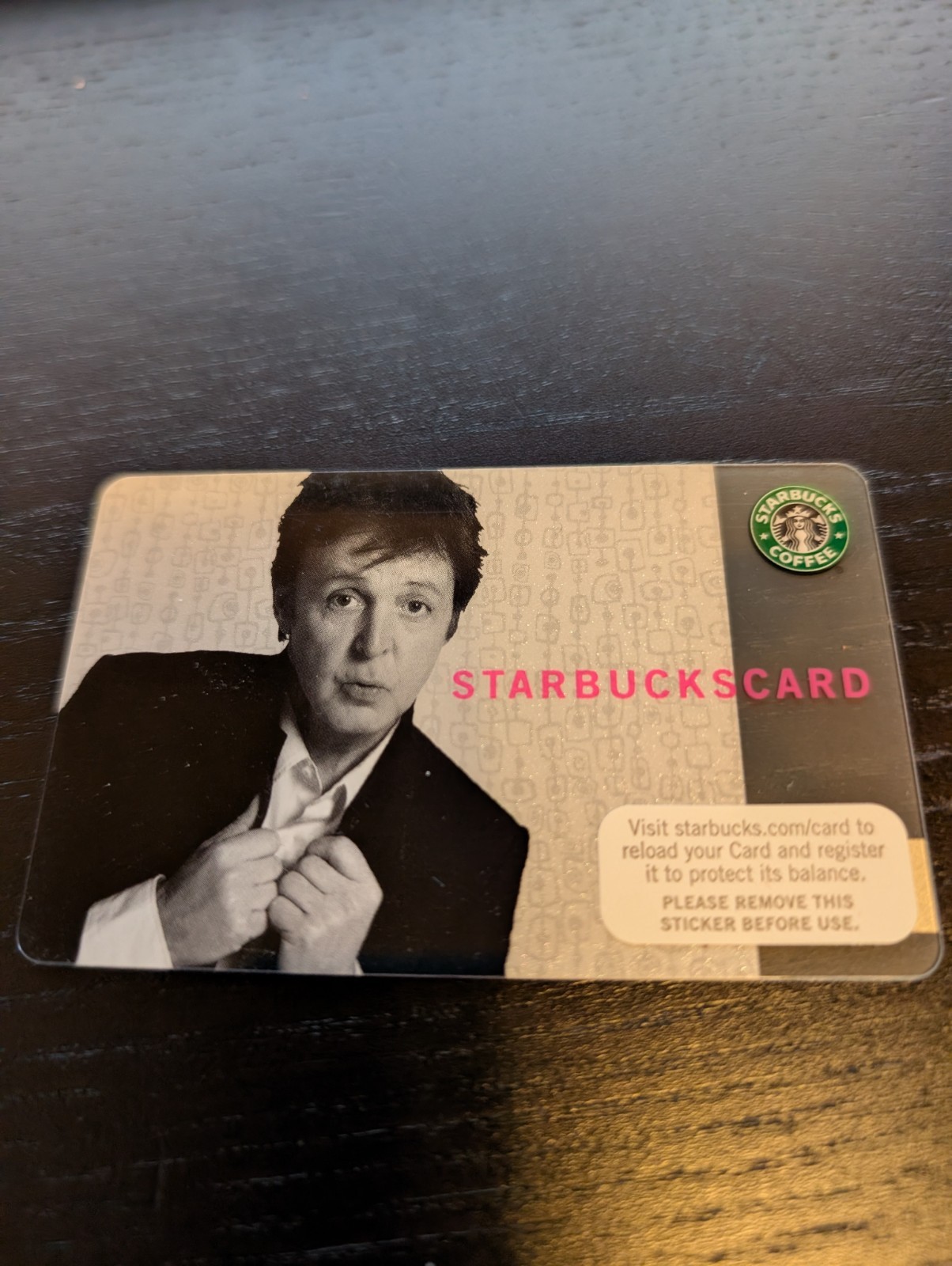 STARBUCKS CARD 2007 PAUL McCARTNEY hard find NEW COLLECTORS CARD~GREAT PRICE