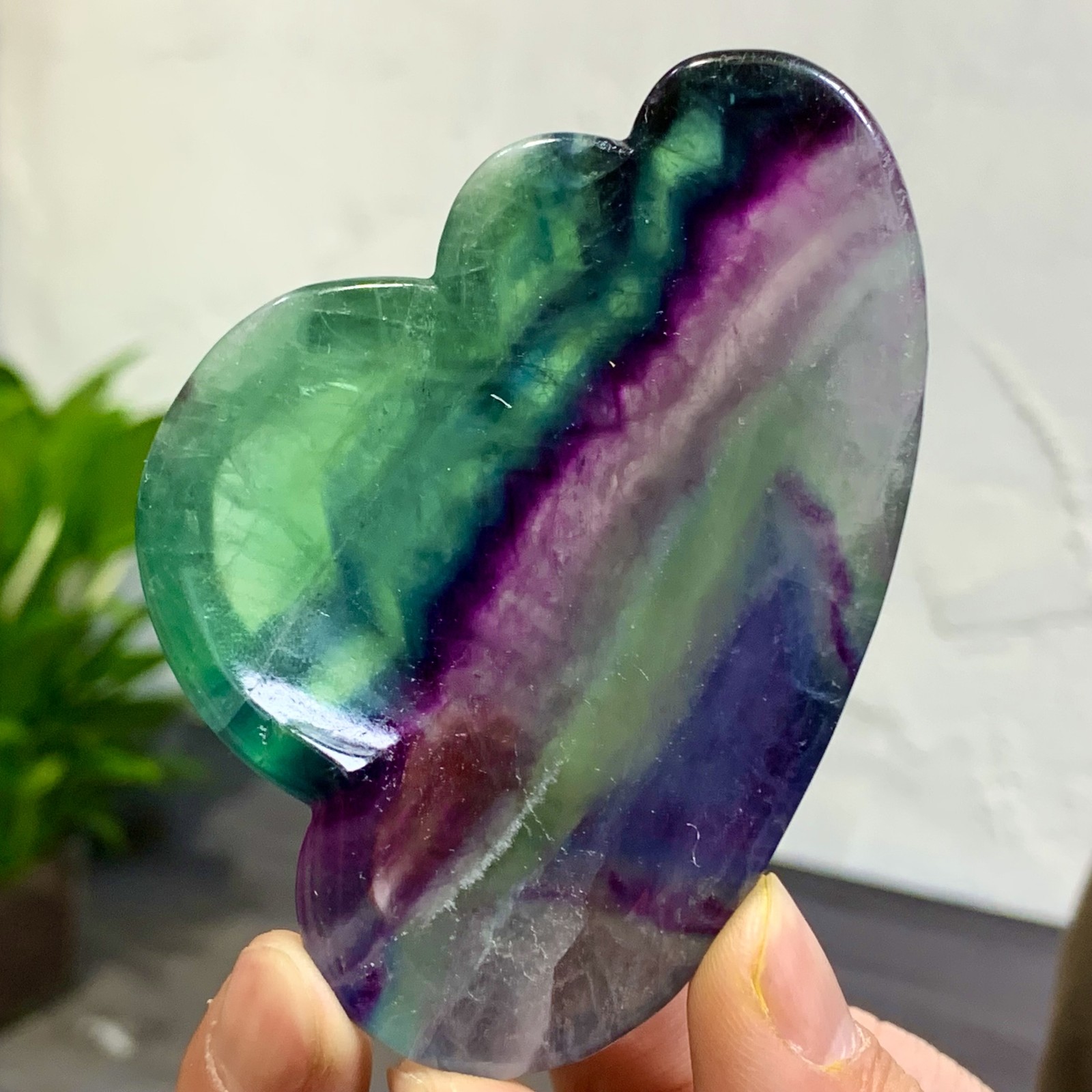 156G Natural Rainbow Fluorite ashtray cloud Quartz Crystal Healing