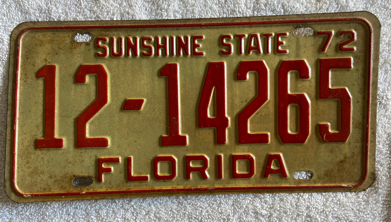 Good solid 1972 Florida License Plate See My Store