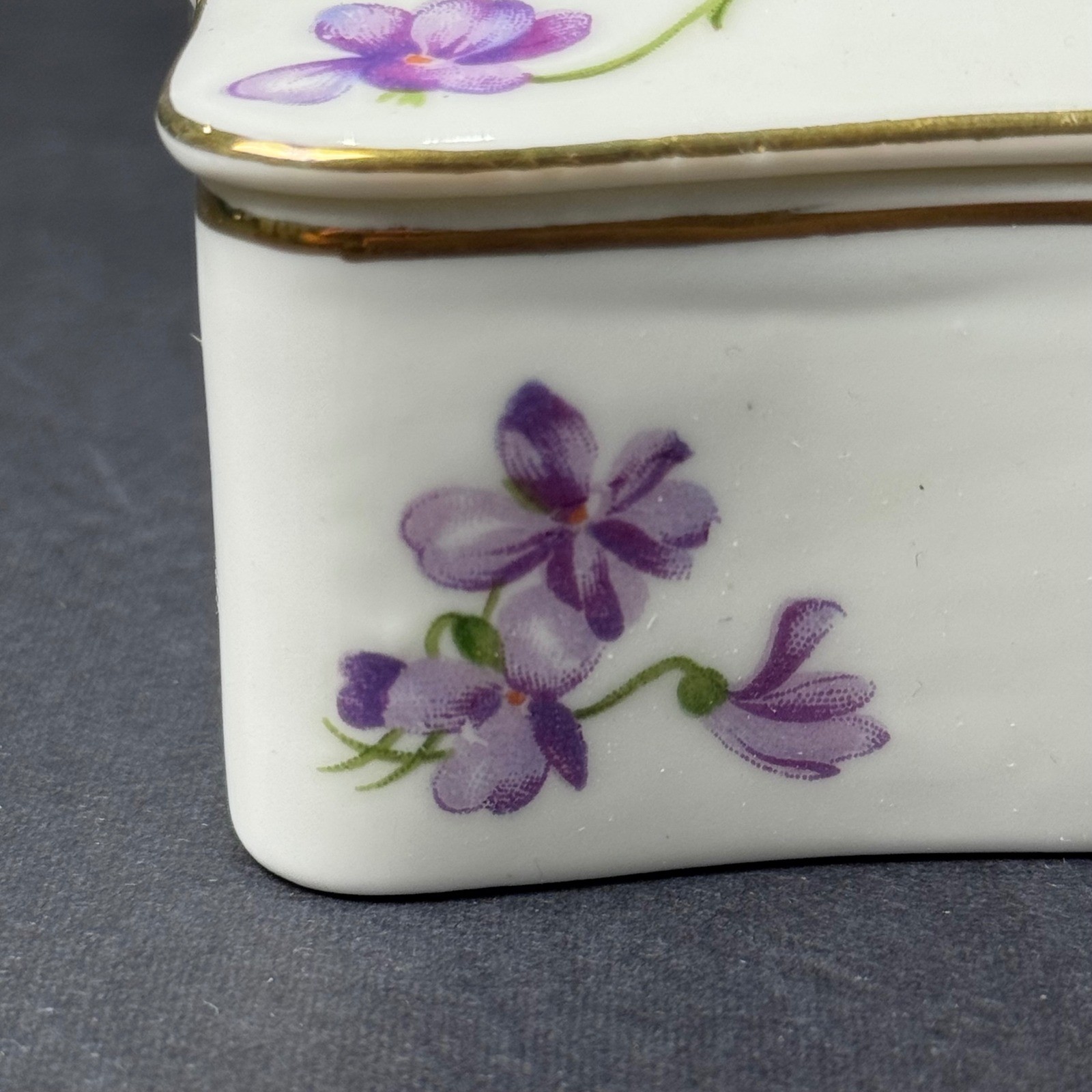 Rossetti Spring Violets Trinket Box Hand Painted Made in Occupied Japan Vintage