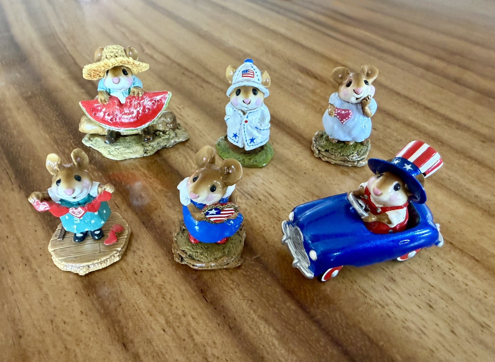 RETIRED Wee Forest Folk – 4th of July/Sweethearts – Set of 6! *Mint w/Boxes*