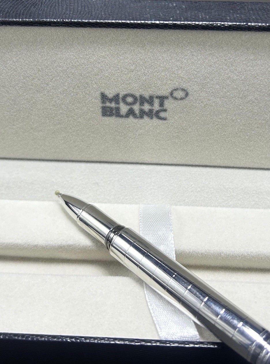 Montblanc Starwalker Ballpoint Pen Check Silver Body + Clip Black Ink