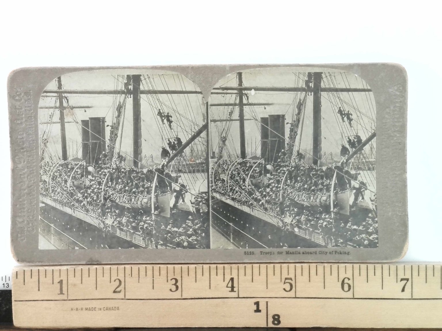 Troops for Manila Stereoview Underwood & Underwood 1900s Military