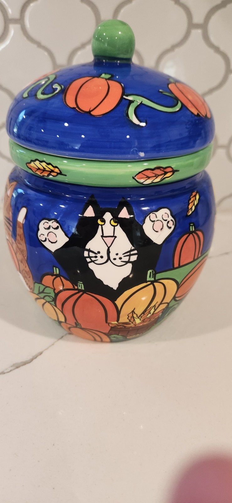 Catzilla Treat Cookie Jar Candace Reiter 2001 – Fall/Halloween design.